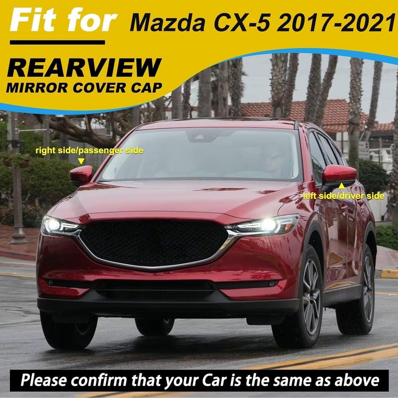 Goholy Car Door Side Rearview Mirror Cover Compatible With Mazda CX-5 CX5 2017 2018 2019 2020 2021 Housing Rearview Mirror Protective Cover Steel Platinum Ash Left Driver Side - Image 2